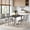 Gray-5, variant on Leovanni 48inch Round Dining Table Set for 4 Modern Solid Wood 5-Piece Kitchen & Dining Room Set with Upholstered Chairs Pedestal Base, Gray