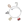 thumbnail image 2 of Delight Jewelry Silvertone Red Purse Multi-Colored Crystal Love Charm Bracelet, 2 of 5