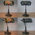 thumbnail image 3 of FSLiving Tiffany Style Table Lamp with 10.6（in） Dragonfly Stained Glass LampShade Vintage Style Pull Chain Switch Banker Desk Light E26 Antique Table Light for Decor Living Room, 3 of 7