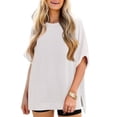 thumbnail image 2 of Womens Oversized T Shirts Summer Casual Loose Fit Striped Knit Batwing Sleeves Tunic Tops, 2 of 6
