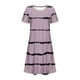 thumbnail image 4 of Puntoco Vestido De Verano Para Mujer, Informal, Estampado, De Playa, Manga Corta, Cuello Redondo, Suelto, Camiseta Sin Mangas, Vestido De Manga Corta Con Cuello Redondo, Morado Xxxl, 4 of 5