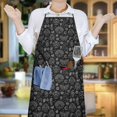thumbnail image 6 of Black Gothic Cat Butterfly Rainbow Pattern Apron-Garden Aprons for Women with Pockets-Cotton Linen Waterproof Kitchen Cooking Gardening Aprons Adjustable for Kitchen,Cooking,BBQ and Salon 33x27 Inch, 6 of 7