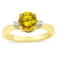 thumbnail image 2 of Star K � 3 Three Stone Round Genuine Citrine Classic Engagement Promise Ring, 2 of 9