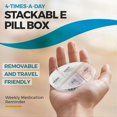 thumbnail image 2 of Weekly Pill Organizer, 1 Dispenser, 7 Stackable Compartments Four Times-a-Day - Morning, Noon, Evening, and Bedtime, Grey, 2 of 5