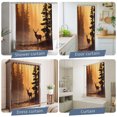 thumbnail image 5 of Shower Curtains for Bathroom-36"x72",Deer Pine Trees Golden Light Waterproof Bath Curtain Grommet Shower Curtain Set with Hooks, 5 of 9