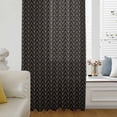 thumbnail image 6 of Simple Line Black Sheer Curtains 45 Inches Long, Black Modern Art Geometric Light Filering Curtains, Breathable Simi Curtain Privacy Drapes for Kitchen Bathroom Lightweight Small Window Treatment, 6 of 9