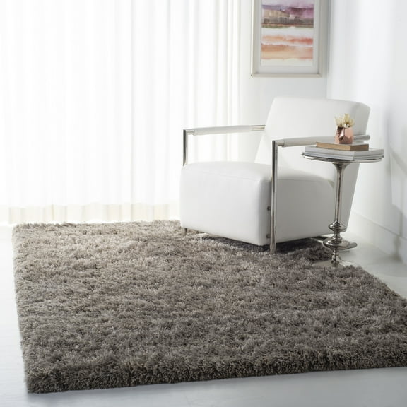 SAFAVIEH Atlantic Kennedy Solid Wool Shag Area Rug, Gray, 8' x 10'