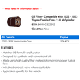 thumbnail image 2 of Oil Filter - Compatible with 2022 - 2023 Toyota Corolla Cross 2.0L 4-Cylinder, 2 of 2