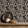 thumbnail image 4 of S4Sassy Animal Print Wallpaper - Jungle Removable Wall Covering, 25" X 360" Self-Adhesive Textured Vinyl Walls Paper, Decorative Wallwrap, Easy Diy Walls Covering For Bedroom, Living Room - Black, 4 of 6