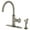 Brushed Nickel, variant on Kingston Brass KS2437RKX Webb Single-Handle Kitchen Faucet with Knurled Handle and Brass Side Sprayer, Brushed Brass