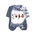 thumbnail image 5 of Mnuaqn Womens Bleached Sublimation Blanks Shirts Leopard Graphic Tees Tops Short Sleeve Polyester Tshirts Cute Items Clothes Navy,Size L, 5 of 5