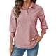 thumbnail image 3 of TaTaai Women Striped 3/4 Sleeve Office Shirt Classic Lapel Button Front Chest Pocket Soft Breathable Fabric Casual Versatile Work Daily Wear Blouse Gift, 3 of 9