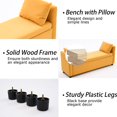 thumbnail image 6 of Storage Bench for Bedroom, 55" End of Bed Bench for King Size Bed, Modern Upholstered Long Ottoman Bench with Arms and 2 Pillows for Living Room/Entryway, 6 of 10