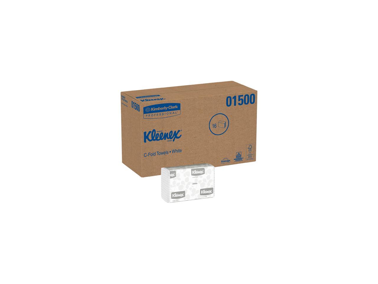 Kleenex C-Fold Paper Towels, 1-Ply Paper, 10 1/8 in X 13 3/20 in, 150 Towels, 16 Packs, 2400 Total
