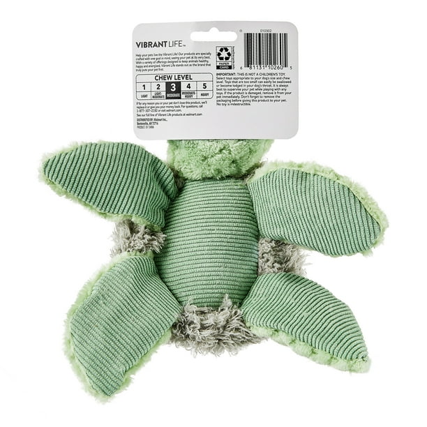 Vibrant Life Safe and Stimulating Cozy Buddy Turtle Dog Toy,Chew