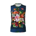 thumbnail image 6 of Lsque Summer Birds and Flowers Print Men's Cotton Blend Sleeveless Muscle Shirts (S-3XL)- Moisture Wicking, Odor Protection, UPF 30+,Medium, 6 of 8