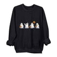 thumbnail image 2 of Sweatshirts for Women Halloween Sweatshirts Printed Round Neck Long Sleeved Sweatshirts,Sweatshirts for Women Black, 2 of 4