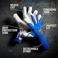 thumbnail image 2 of T1TAN Alien Gravity Blue 2.0 - Soccer Goalie Gloves - Mixed Cut and 4mm Gecko Grip - Size 10, 2 of 7