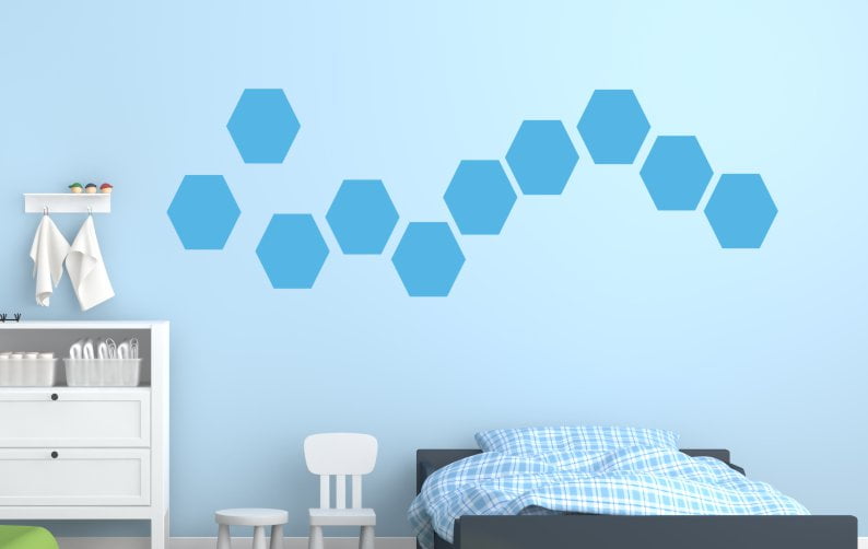 Hexagon Wall Stickers Honeycomb Shapes Vinyl Art Decor 10pc Honeycomb Shapes Vinyl Art Wall Decor
