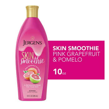 Jergens Hand and Body Lotion, Skin Smoothie Pink Grapefruit & Pomelo Scented Body Lotion, 10 Oz