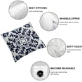 thumbnail image 6 of BANET  Decorative Couch Throw Pillow Covers Embroidered  Farmhouse Diamond Geometric Throw Pillow Cases Set Cushion Cover for Sofa Living Room Bed Pack of 2 Navy Blue 20x20in, 6 of 7