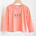 thumbnail image 2 of Toddler Cute Long Sleeve Tee, Girls Flower Printed Soft Cottons T-Shirt, Kids Lightweight Basic Crewneck Blouse Undershirts Tops Orange 2Y, 2 of 3