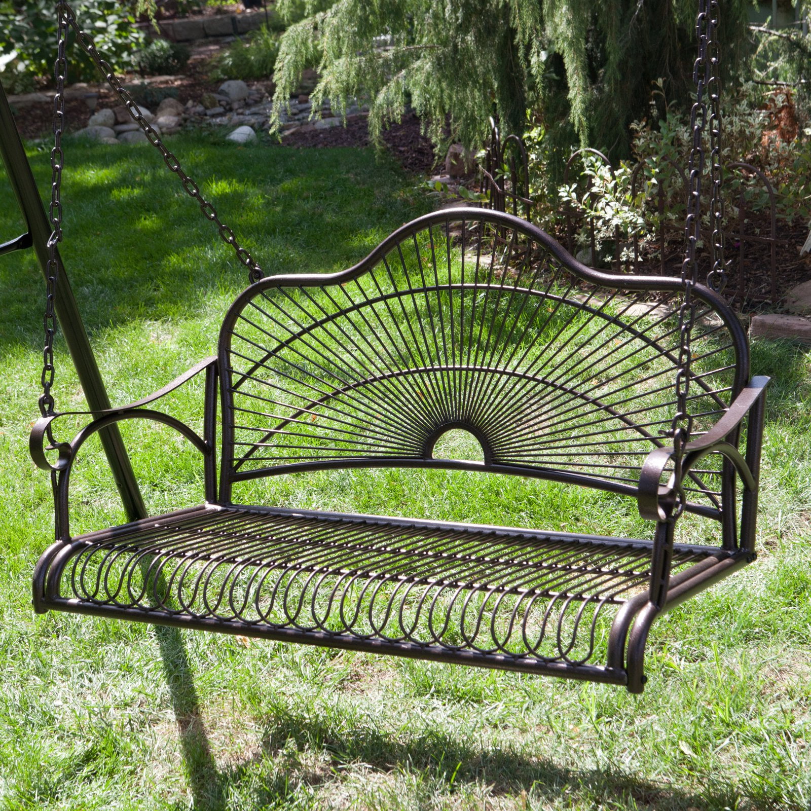 International Caravan Sun Ray 4 ft. Curved Back Porch Swing by International Caravan