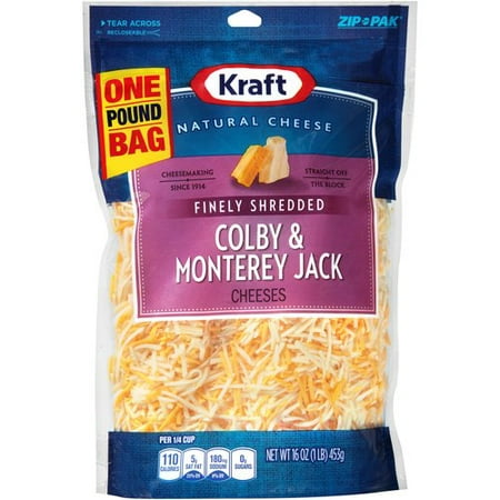 Kraft Finely Shredded Colby & Monterey Jack Cheese, 16 oz - Walmart.com