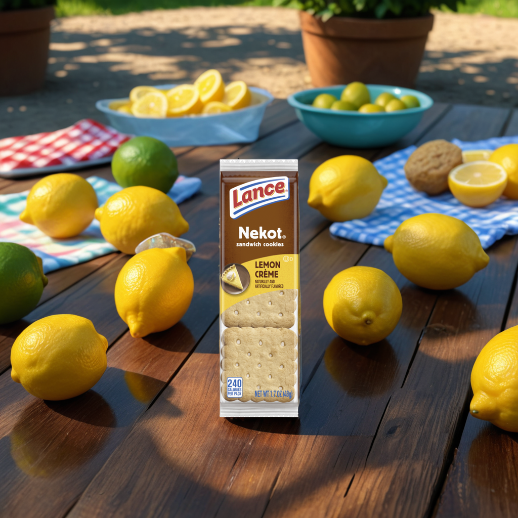 Lance Nekot Cookie Sandwiches Lemon Creme Filling , Lance, Nekot Peanut Butter Crackers, Nekot Cookies, Lance Cookies,  for a total of 40 units