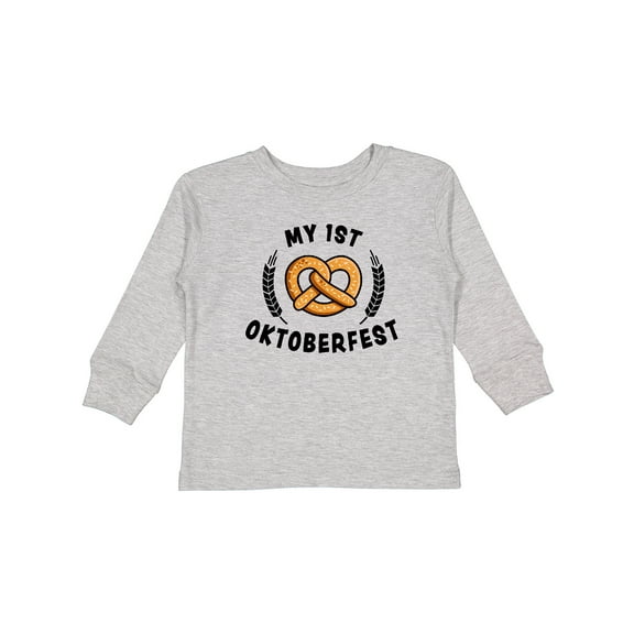 Inktastic My 1st Oktoberfest with Pretzel and Laurels Boys or Girls Long Sleeve Toddler T-Shirt