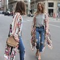 thumbnail image 4 of Mode Femme Châle Kimono Cardigan Long à Imprimé Floral Ample Chemise Blouse, 4 of 5