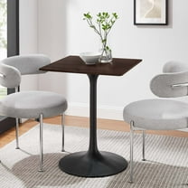 Modway Lippa 24” Square Wood Dining Table in Black Cherry Walnut