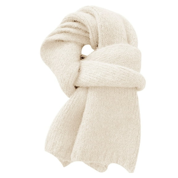 Scarf For Women Warm Solid Scarf Autumn And Winter Solid Patch Versatile And Fashionable Knitted Scarf Winter Scarf