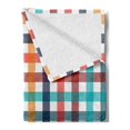 thumbnail image 2 of Checkered Soft Flannel Fleece Blanket, Colorful Fresh Summertime Pattern Design Gingham Plaid Striped Traditional Picnic, Cozy Plush for Indoor and Outdoor Use, 70" x 90", Multicolor, by Ambesonne, 2 of 5