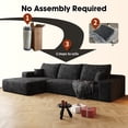 thumbnail image 3 of 107" Modular Cloud Sectional Sofa with Left-Facing Chaise, Deep Seat Couch in Plush Corduroy Fabric, No Assembly, Black, 3 of 8