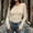 Khaki, variant on Women's /Winter Long-Sleeve Crew Neck Base Layer Top With Thumbholes Stretchy Fabric