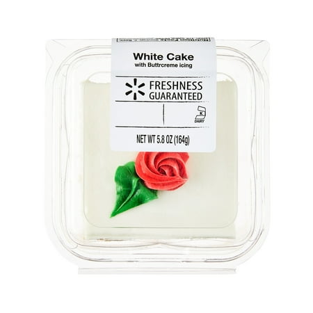 Freshness Guaranteed White Cake Square, Vanilla Cake, Ready to Eat, Serves 2, 5.8oz (Refrigerated Cakes)