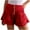 Red, variant on RYRJJ Women's Shorts Summer Baggy High Waisted Ruffle Flowy Wide Leg Buttons Pleated Casual Shorts Fashion Short Shorts(Black,M)