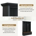 thumbnail image 5 of 55.9"W Farmhouse Hall Tree with Wood Grain Bench,Versatile Mudroom Bench with 2 Large Drawers,4 Open Storage Space and 6 Hanging Hooks,4-in-1 Rustic Coat Rack for Entryway Living Room,Black, 5 of 7