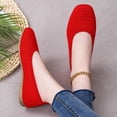 thumbnail image 6 of BADHUB Women's Woven Flat Casual Flats Shoes Solid Color for Home and Outdoor Closed Toe Breathable Slip On Shoes Red 38, 6 of 6