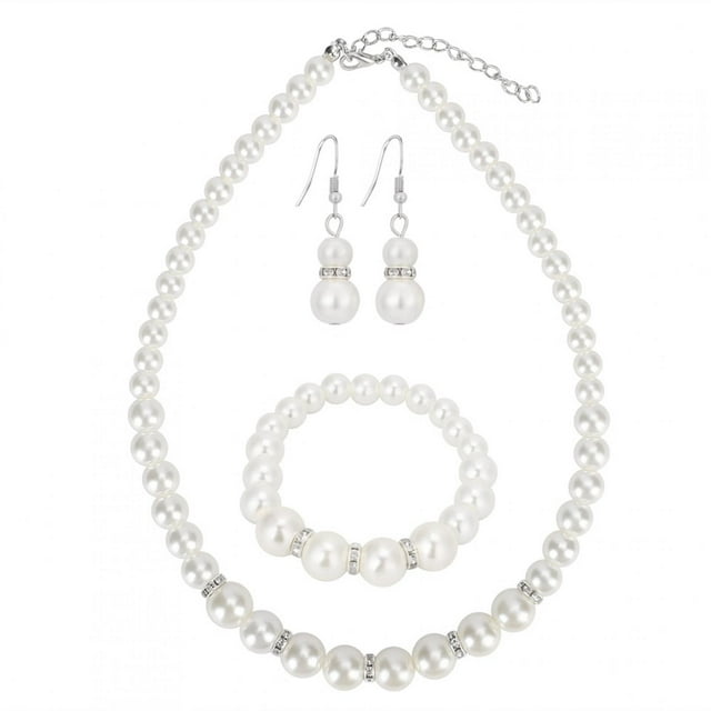 Sistema de la joyería, confiabilidad excepcional del sistema de la joyería del regalo de los sistemas nupciales de la joyería del collar de la boda de la perla de imitación Jadeshay A