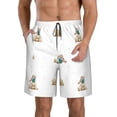 thumbnail image 1 of Balery Rabbit Blowing Dandelions Traje de Baño Estilo Hawaiano para Hombre, Shorts de Secado Rápido con Bolsillos-Small, 1 of 6