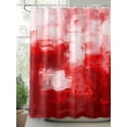 thumbnail image 3 of Red Waterproof Fabric Shower Curtain, Modern White Oil Painting Art Abstract Shower Curtain for Bathroom Curtains Bathtubs Hotel Washable Shower Curtains with 12 Hooks Stall 48x72in, 3 of 6