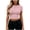 Pink, variant on Crop Tops for Women Crewneck Short Sleeve Slim Tees Dance Basic Solid Color Tops Hot Pink S