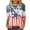 Navy C, variant on IROINNID Women's Round Neck T-Shirt Fashion Casual Fashion 3/4 Sleeve Tops 4th Of July