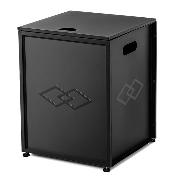 Weatherproof Propane Tank Cover Table with Handles – Outdoor 20lb Gas Tank Storage Hideaway for Fire Pits & Griddles – Sturdy Patio Deck Storage Box – Black-Rhombus