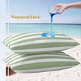thumbnail image 4 of Lumbar Pillow Covers 20x12 Inch Set of 2, Sage Green Striped Waterproof Outdoor Pillow Covers, Farmhouse Sage Green Stripes Decorative Cushion Pillowcases for Couch, Sofa, Bed, Garden, Patio, 4 of 9