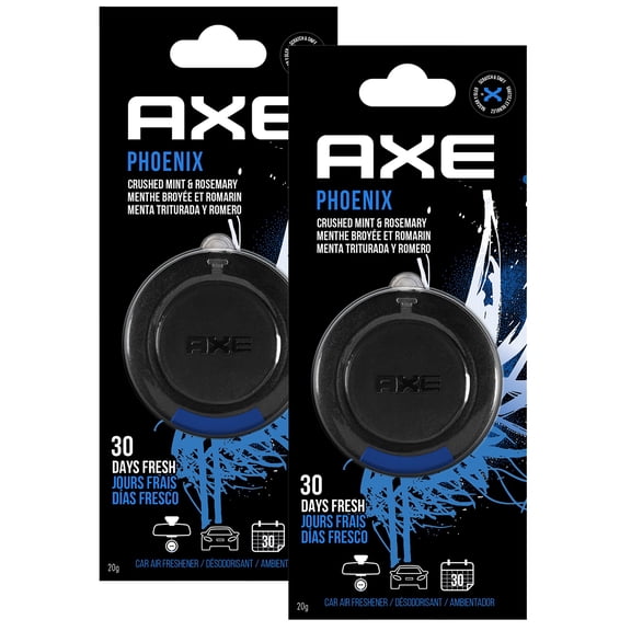 Axe Phoenix Hanging 3D Disc Car Air Freshener, Odor Eliminator for Strong Odor Car Air Fresheners Hanging for Your Car, 2 Packs
