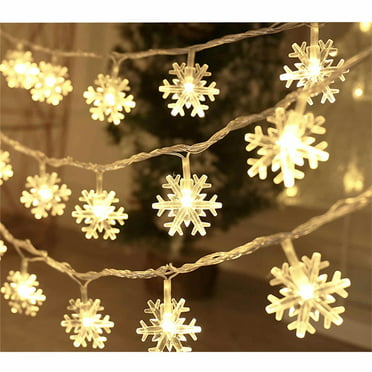Luxtrada 96 LED Snowflake Fairy String Curtain Window Light LED Starry ...