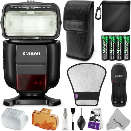 Canon Speedlite 430EX III-RT Flash for Canon DSLR Cameras w/ Advanced Bundle - Includes: Sling Backpack, Flash Diffuser, Wireless Remote Control, Rechargeable Batteries w/ Charger, Cleaning